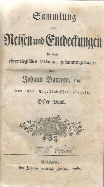 Johann Barrow, Sammling von Reisen und Entdeckungen